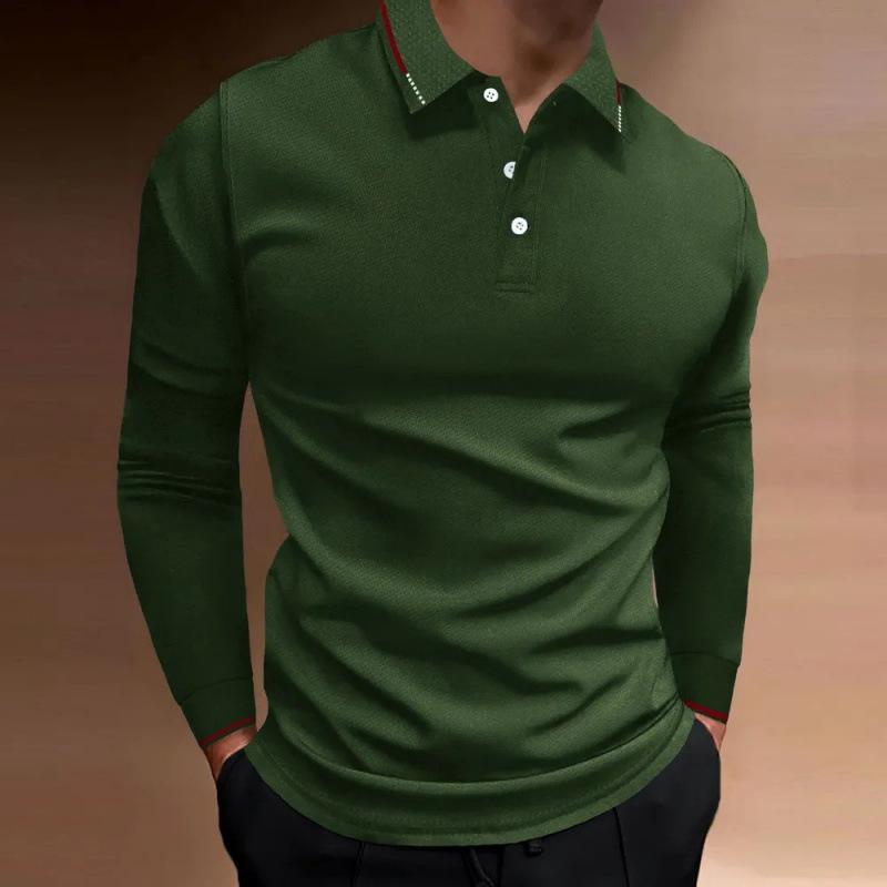 2026 New Men's Hot-selling New Long-sleeved POLO3D Digital Printing Simple Versatile Lapel Casual POLO Shirt
