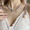 Sweet and Cool Two-color Love Necklace Ins Trendy Hip-hop Babes Accessories Niche Design Sense Collarbone Chain Women's Sweater Accessories