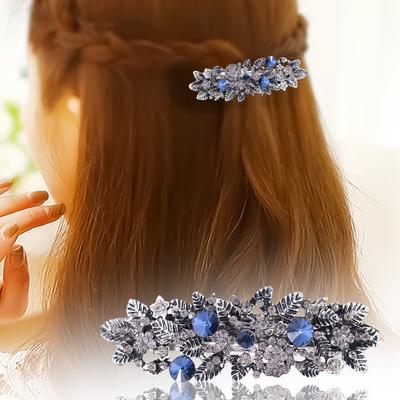Hair Barrettes Crystal Rhinestones Hair Clips Butterfly French Clips Vintage Spring Hair Clips Flower Hair Jewelry