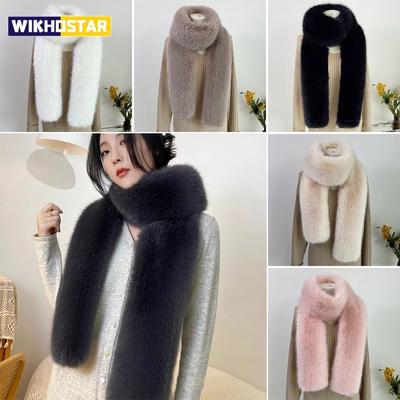 Fur Decor 6 Colors 180cm Fake Fur Long Scarf Thicked Fluffy Plush Luxury Wraps Shawl Vintage Ladies Scarves Outdoor