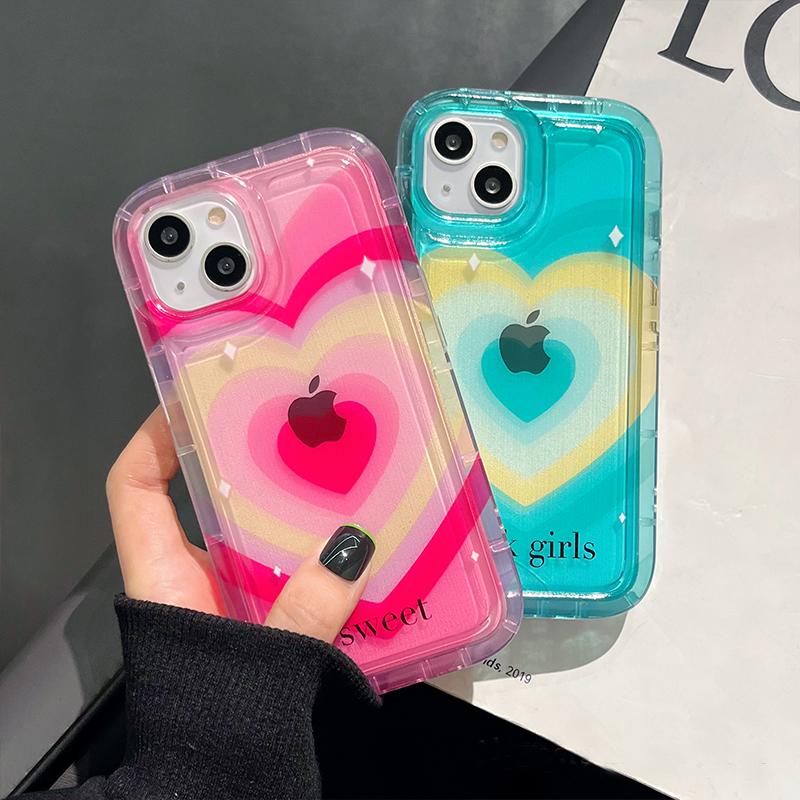Funda con cojín de aire con forma de corazón para iPhone 11, 12, 13, 14 Pro Max, 14 Plus, funda de silicona suave a prueba de golpes