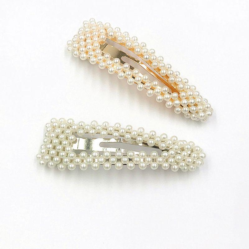 Brude Vintage Faux Pearl Wrapped BB Hårnåler Jenter Glitter Metall Legering Hårklemme Vanndråpe Luksus