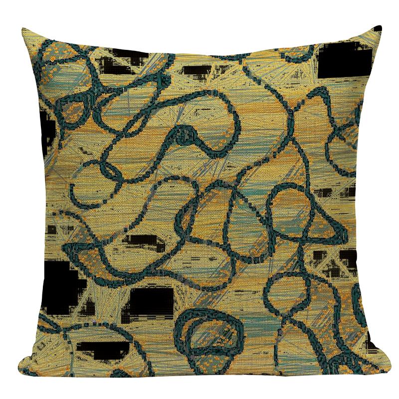Satın alın Abstract Contour Decorative Throw Pillows Case Dark Blue