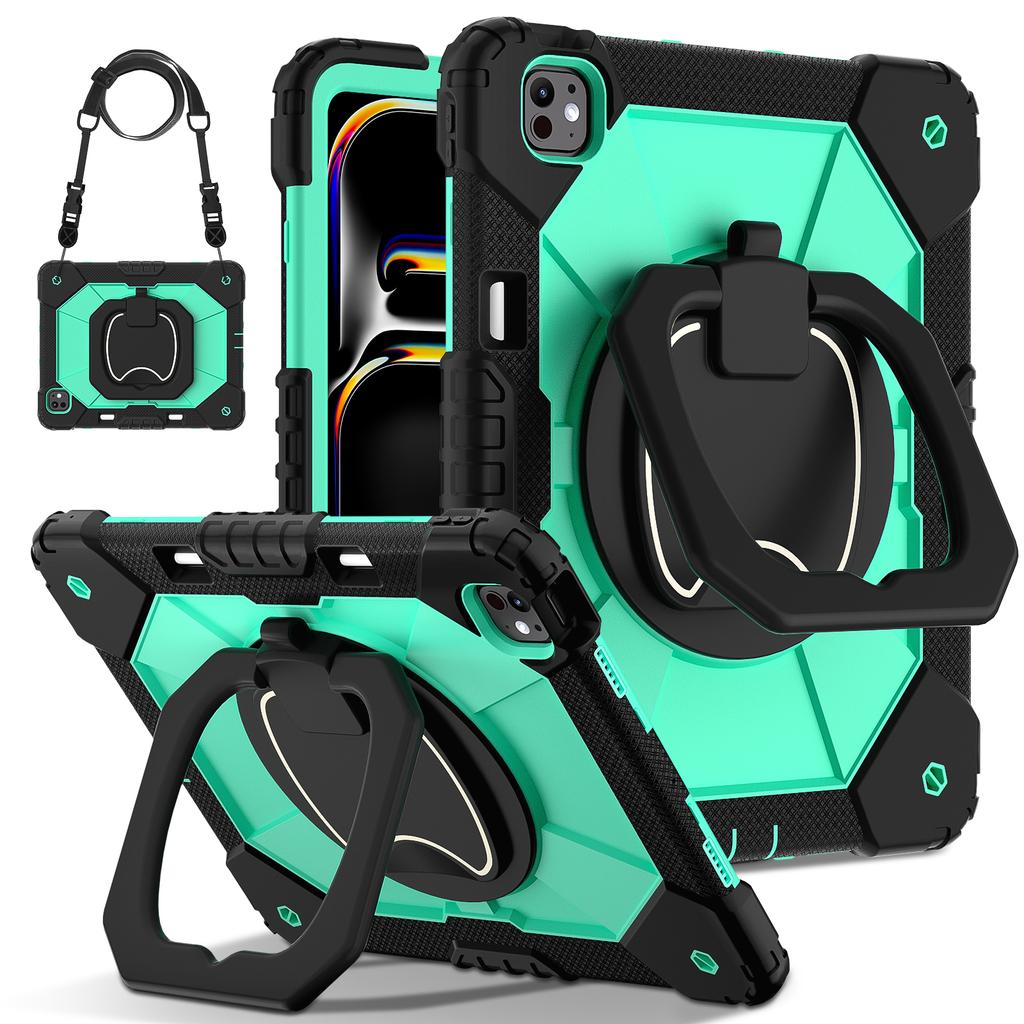Stand Case for IPad Air 13 2026 M4 2025 M3 2024 M2 4 5 Pro 13 2025 M5 2024 M4 Rotating Handle Grip Rugged Cover Shoulder Strap