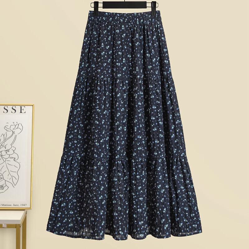 Women's Flowy High-Waist Floral A-Line Long Skirt