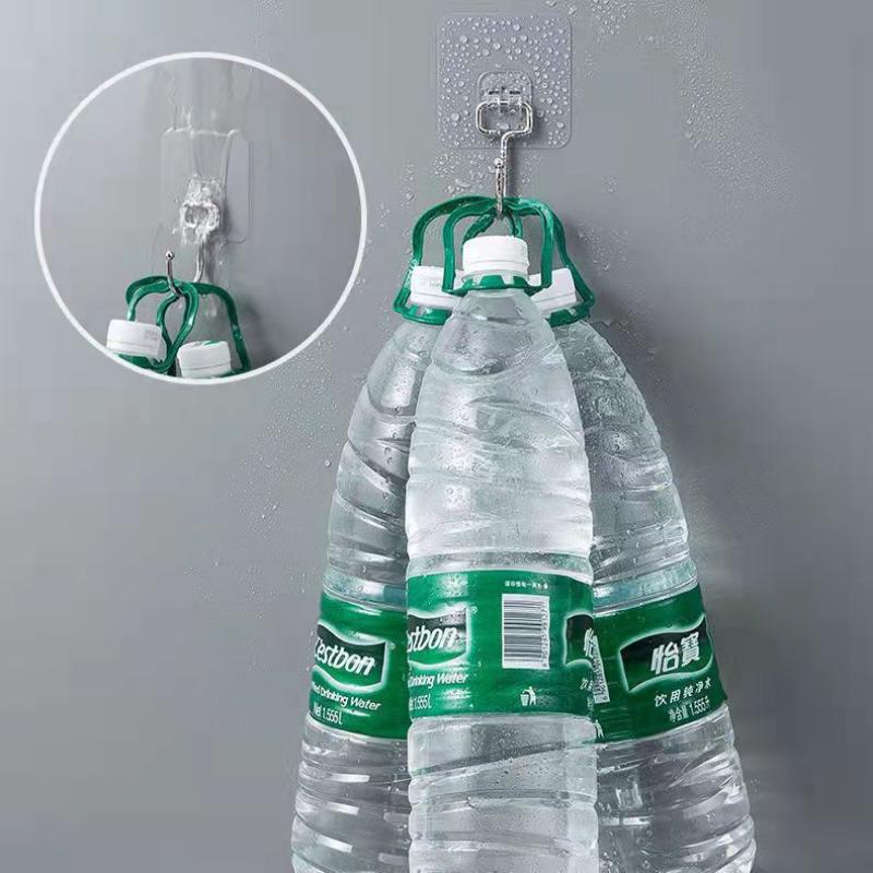 5/10 Stück Edelstahl-Haken, stanzfrei, stark, selbstklebend, Wandhaken, Badezimmer-Organizer, Haken, Wohnaccessoires