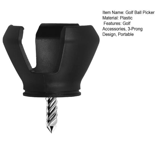 Portable Golf Ball Retriever, 3-Prong Golf Ball Grabber Picker, Putter Grip Golf Ball Sucker Pickup Tool, Golf Accessories