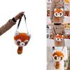 Ailurus Fulgens Cartoon Raccoon Kids Shoulder Bag With Plush Toy For Girls And Preschool Use