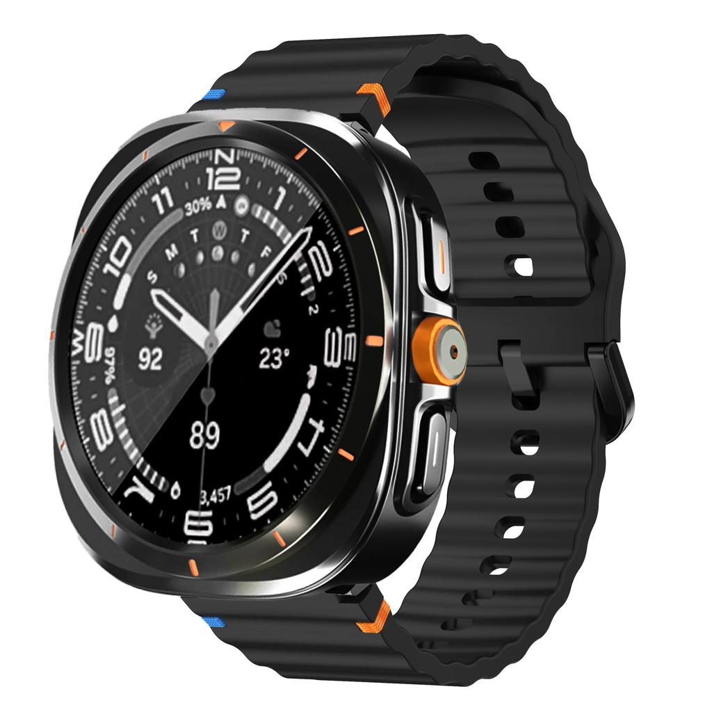 Bracelet+Changer en Boîtier Ultra pour Samsung Galaxy Watch 7 6 40 44mm Mettre à niveau vers Galaxy Watch Ultra 47 Protecteur d'Écran en Verre Trempé
