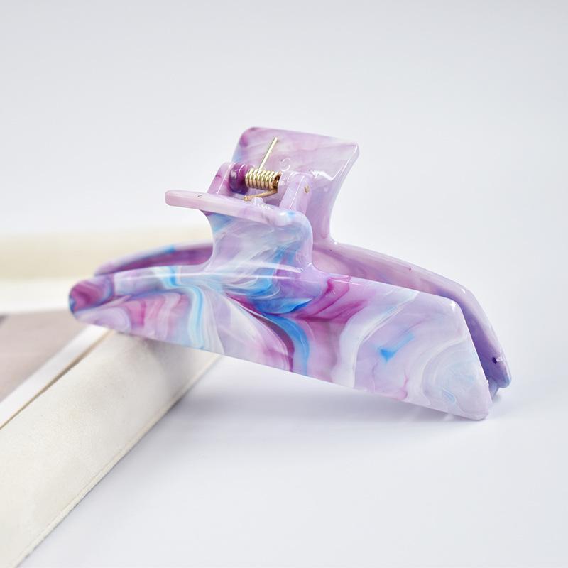 Modische Farbe Moiré Clip unregelmäßiger Pferdeschwanz Haarkralle Dutt Kopfclip weiblicher Haifischclip