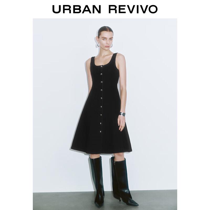 UR Women's Autumn Vintage U-Neck Sleeveless Denim Dress