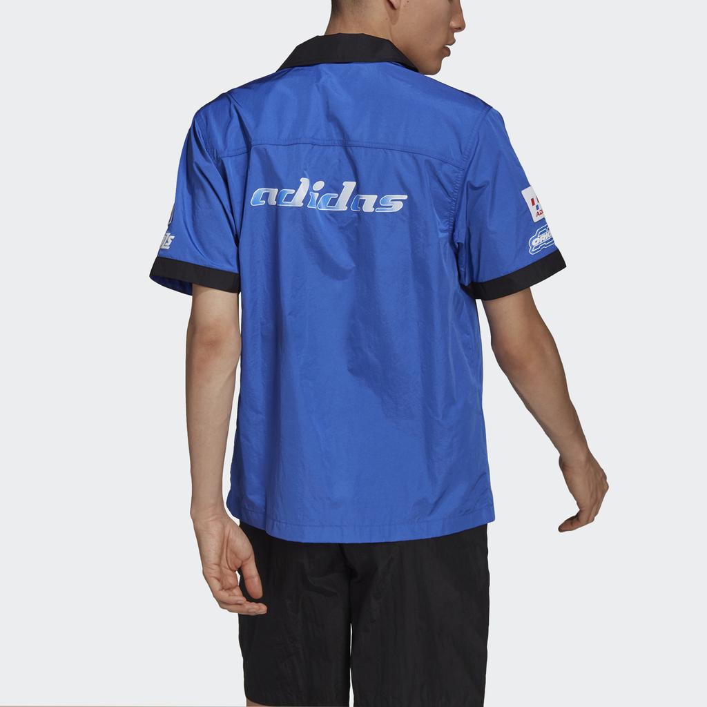 adidas Originály Tílko Trefoil TGP SS s kontrastním logem Závodní krátký rukáv Pánské topy Experimentální modrá HA4744