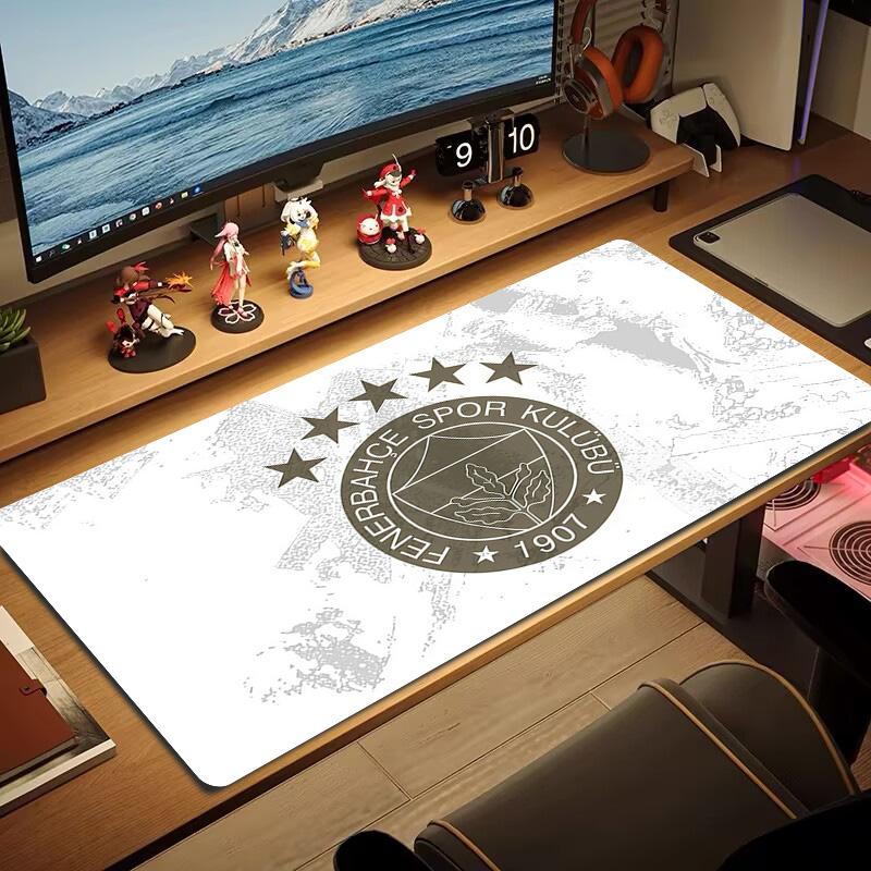 Fenerbahce Druck Kissen Rutschfest Laptop Tablet Großes Mauspadd XXL Matte Mini-PC Spielmatte Mit Verriegeltem Rand
