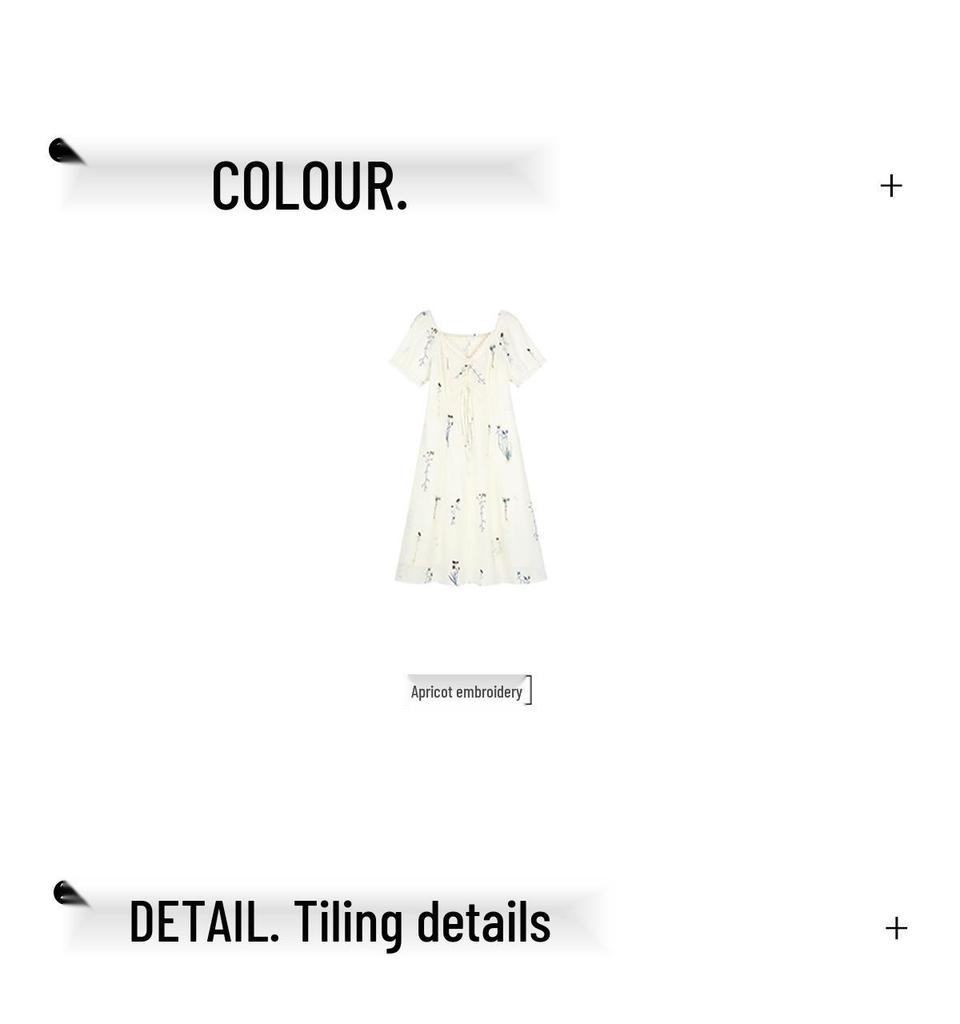 Plus Size French Retro Embroidered Lace V-neck Dress for Women - Slimming Waist Style