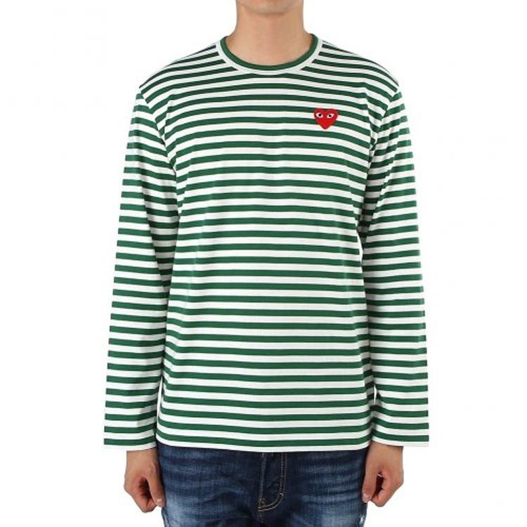 Comme des Garçons PLAY COMME Des GARCONS PLAY Striped Long-Sleeve T-Shirt 'Green' Men's AZ-T164-051-3