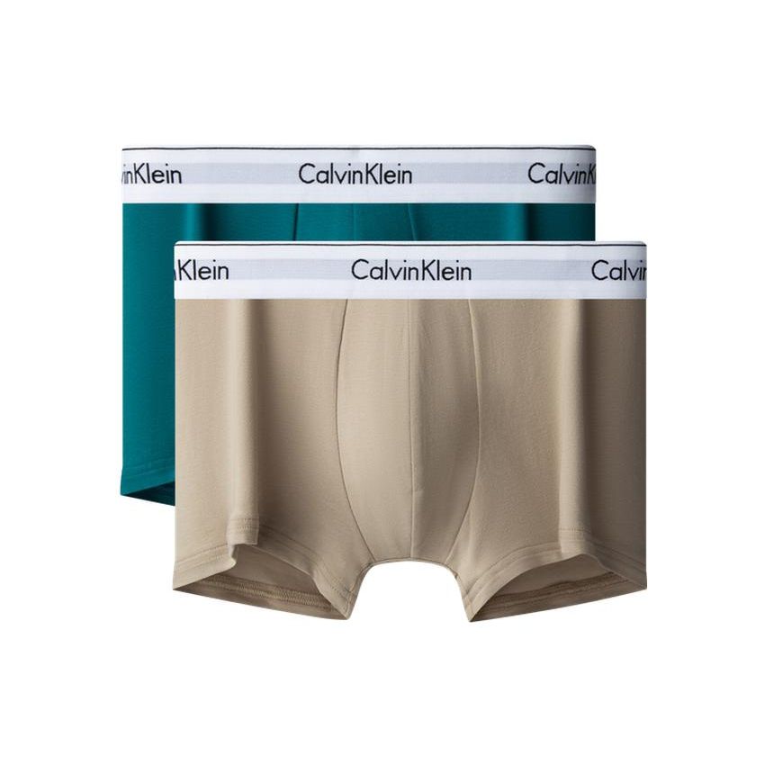 Calvin Klein Solid Breathable Boxer Briefs Men Underwear Dark-Green Light-Brown NB1086-67J