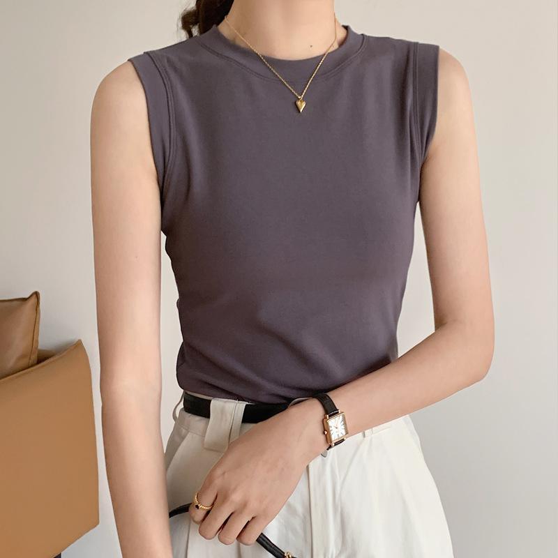 Sleeveless T-shirt for Women with Short-sleeved Summer New Style for Inner Top