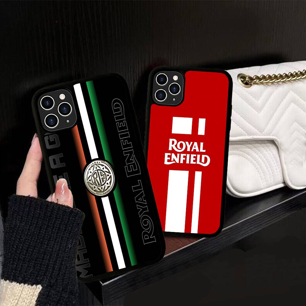 R-ROYALS E-ENFIELDS Logo For IPhone 17 16 Pro Max Air 15 14 13 12 Mini Plus 11 Hard PC+TPU Phone Back Cover