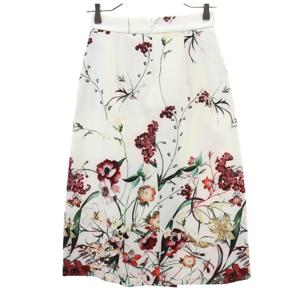 unused ZARA WOMAN Floral Knee length skirt S Ivory Women Used