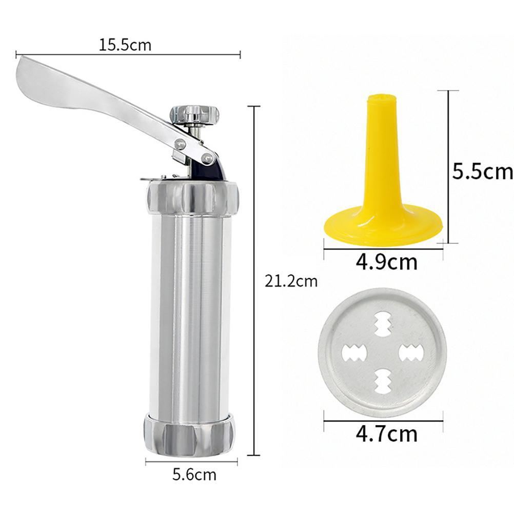 Cookie Press Stainless Steel Biscuit Maker Set Cookie Press with 20 Discs and 4 Icing Tips for DIY Biscuit Making and