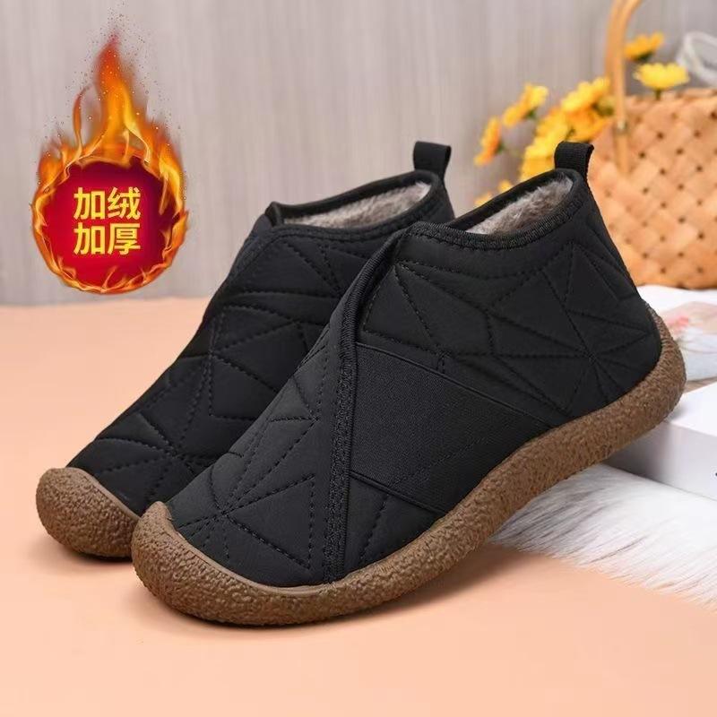 Winter New Snow Boots Flat Shoes Piled Thickened Thermal Cotton Shoes Casual Short Boots