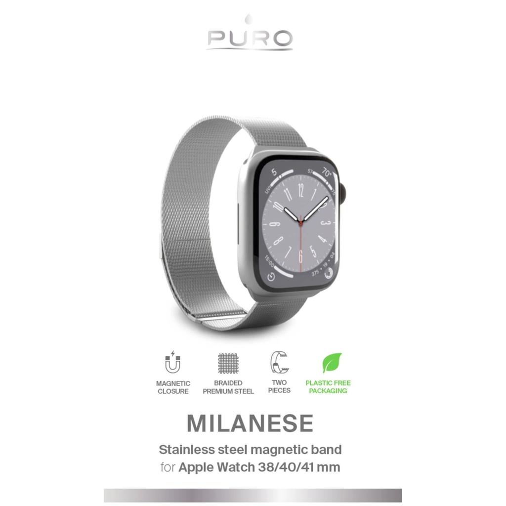 Pasek Ze Stali Nierdzewnej Puro Milanese Do Apple Watch 38 / 40 / 41 Mm - Srebrny