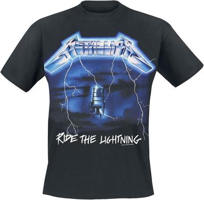 Metallica Herren Ride The Lightning Tracks (Zurück drucken) Schmal geschnittenes T-Shirt Schwarz