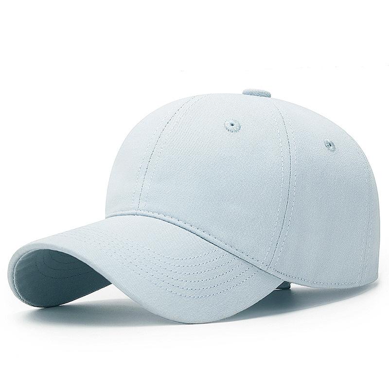 Baseball Cap Women's Solid Color Big Head Cap Men's Wide Brim Sun Hat