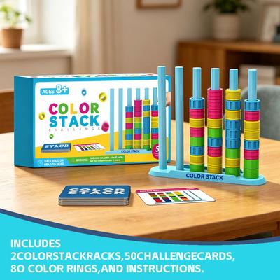 Neue Farbe Stapel Herausforderung Rasantes Farbabstimmungs-Puzzle-Spiel für lustige Partys und Familienspiele Herausforderung Brett Strategie Spielzeug