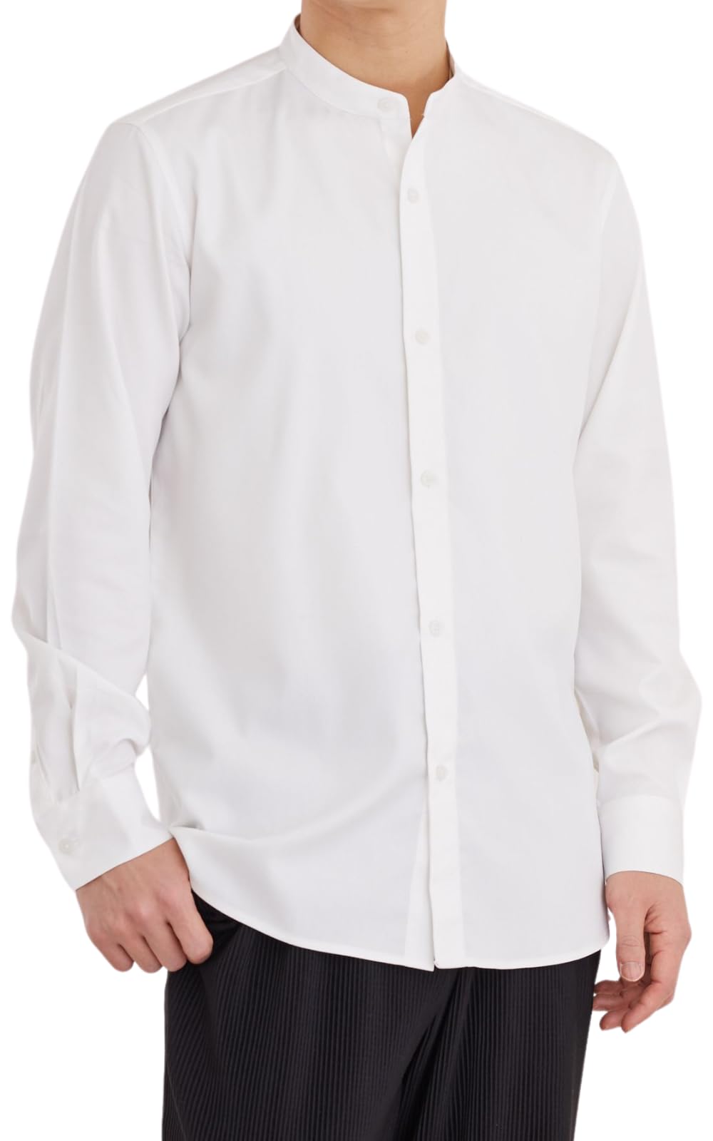 

Рубашка мужская Lucky Charm с длинным рукавом, воротником-стойкой, повседневная, тянущаяся, приталенного кроя, размер XL, цвет белый