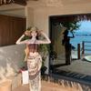 Yunnan Seaside Holiday Women's Strapless Vest & Retro Print Skirt Set