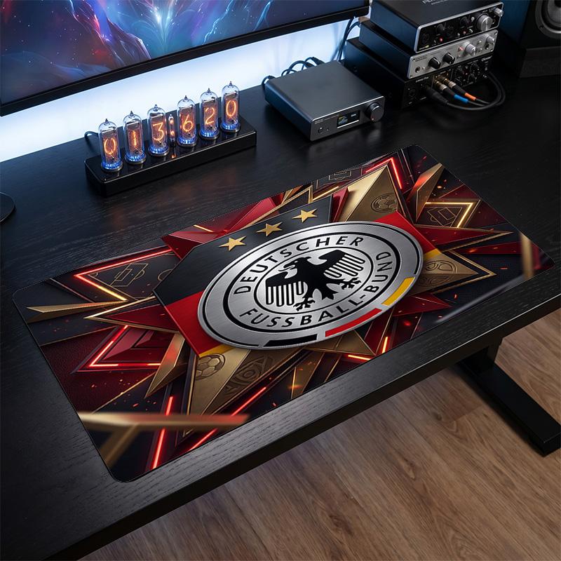 Germany Football Crest Mouse Pad, Extended Non Slip Rubber Desk Mat for Gaming Office Laptop Fan Gift