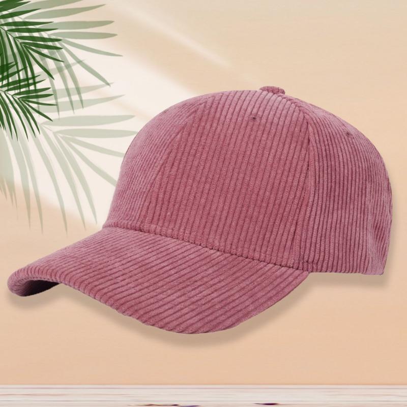 

Hat men s autumn and winter corduroy baseball cap women s retro solid color cap casual couple hat персиковый