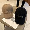 Warm Hat for Women Fashion Korean Fashion Embroidered Letter Plush Baseball Cap Showing Face Small Versatile Baseball Cap