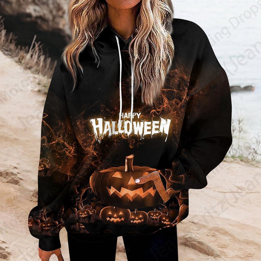 Happy Halloween 3d Print Hoodie Women Fashion Oversized Hoodies Women Sweats Halloween Hoodie Sweatshirt Women Tracksuits Coat