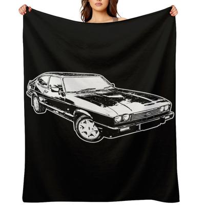 Sketched Capri Artwork Throw Blanket Tourist Flannel Fabric Bed Fashionable Thin Blankets