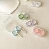 Contact Lens Holder with Tweezers Compact Transparent Plastic Case for Safe Hygienic Storage Anywhere