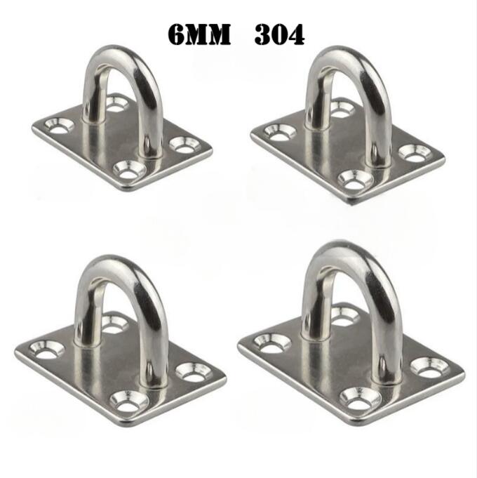 4 ks 5mm/6mm/8mm/10mm/12mm Nerezová ocel Čtvercové oko s podložkou Hák Závěs Vysoce zatížitelný Stropní Stěnový Plachtění Jachting Stín Plavba Námořní