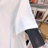 Plus Size Loose Mid-Length V-Neck Short-Sleeve T-Shirt for Women (Sizes 200/300/350 Jin) - Style 7103