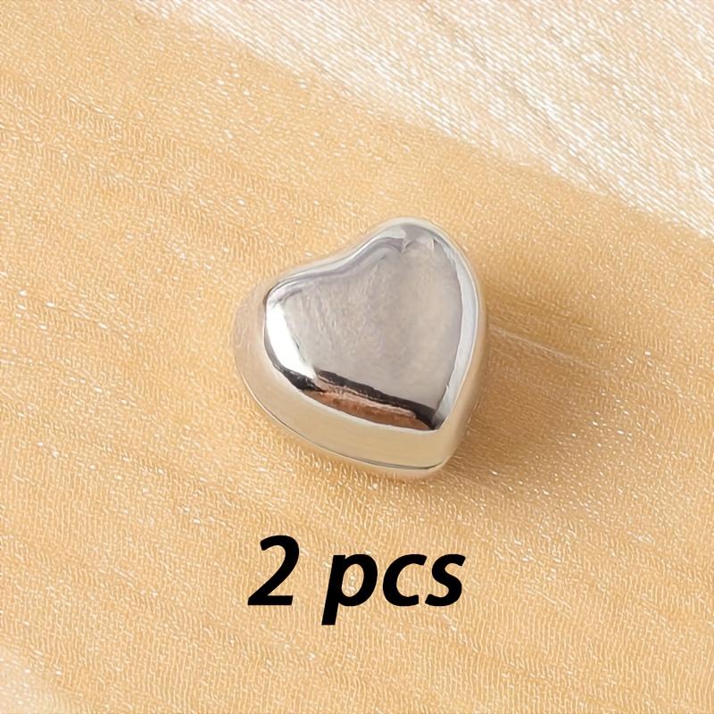 2 Stück Modischer Herzförmiger Magnetischer Befestigungsclip, Mehrfarbiger Abnehmbarer Magnetischer Druckknopf, Geeignet zur Befestigung von Hemden, Kragen, Hosenbeinen, Manschetten, Schals