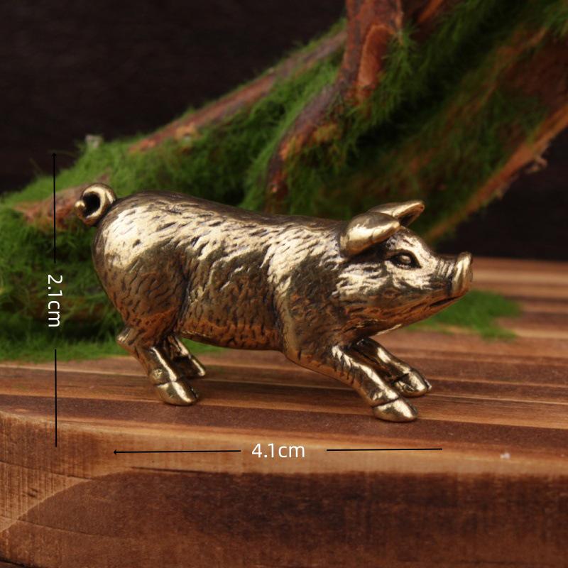 Messing Tierkreiszeichen Mini Ornamente Set – Chinesisches Retro Handwerk, Kleine Bronze Ware.