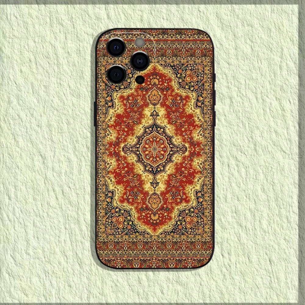 Persian Carpet Floral Phone Case For iPhone 17 16 15 14 13 12 11 Pro Max Mini SE 7 8 Plus 17E Air Shockproof Back Cover Fundas