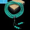 LANGYUE Handcrafted 10mm Synthetic Turquoise Heart-Shaped Buddha Beads 108 Beads Bracelet-Trendy Party Meditation Tassel