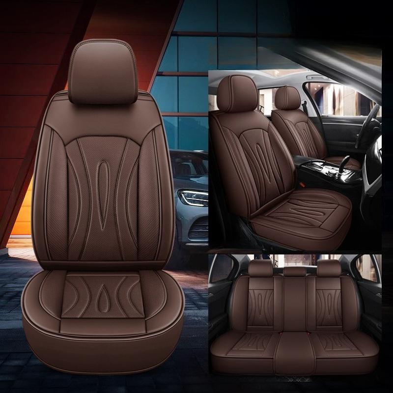 Leather 5-seater Car Seat Cover, Suitable for Sedans, SUVs, and Pickups, with Adjustable Car Accessories for The Front and Rear Seats