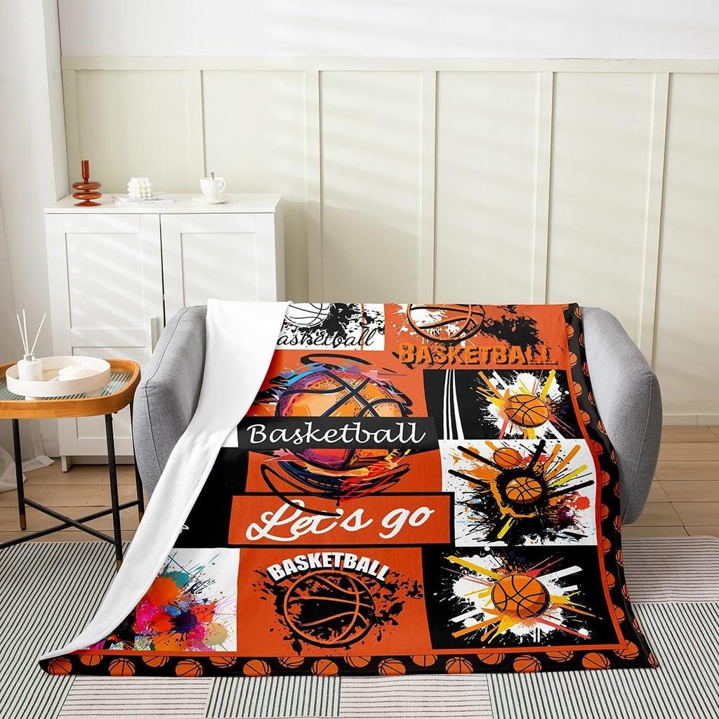 Japanese Style Soft Warm BlanketRainbow Butterfly Throw BlanketCherry Blossoms Fleece BlanketInk Painting Style Fuzzy Blanket
