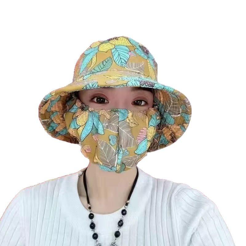 Sonnenblende mit integrierter Maske, atmungsaktive neue Gesichtsmaske für den Sommer, staubdichte UV-Schutz-Visier für das Teepflücken im Freien