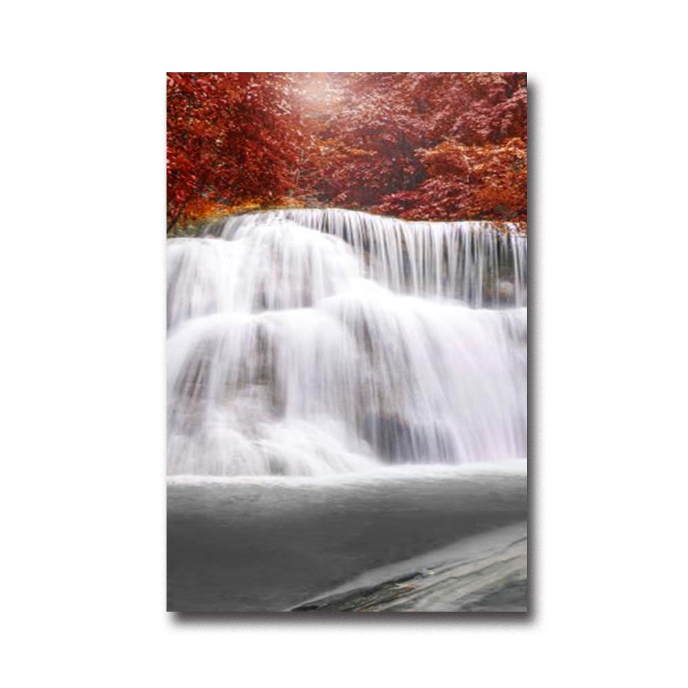 

Чорно-білий червоний настінне мистецтво Осіннє дерево Ліс Водоспад Плакат Світло Розкішний домашній декор Картина на полотні Фреска Картина Друк 60X90CM NO FRAME
