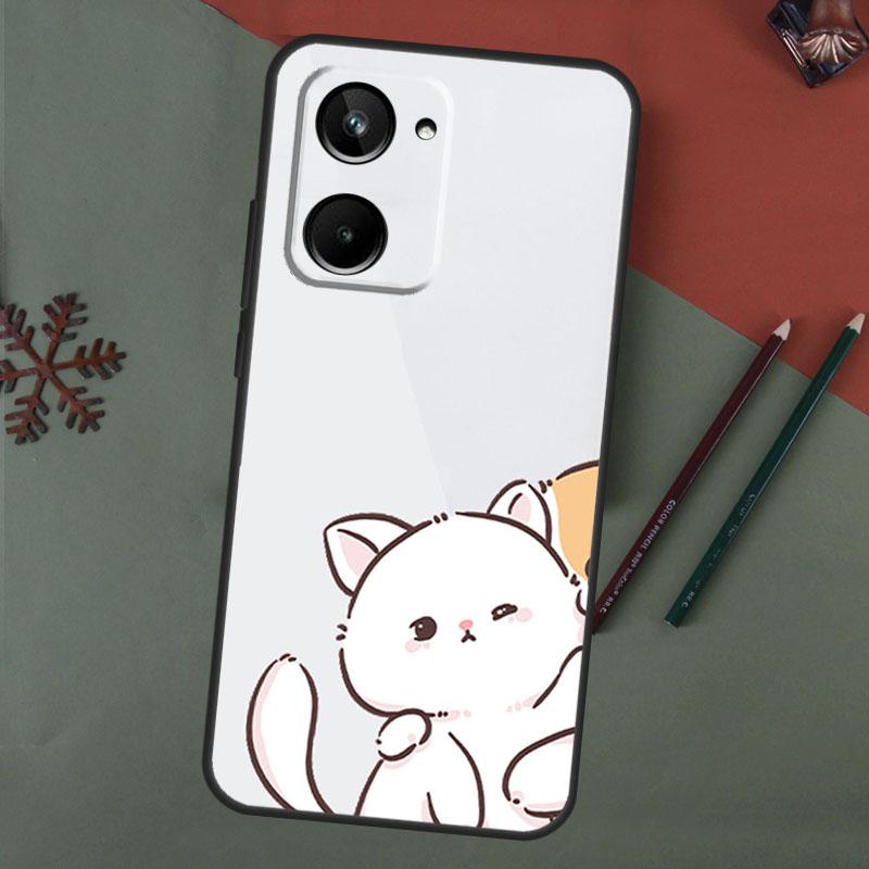 Funny Animal Cats Dog Tiger Couple For Realme GT Neo 5 3 2 T 8 9 10 11 Pro Plus C11 C15 C21 C25 C30 C31 C33 C35 C55 C21Y Case