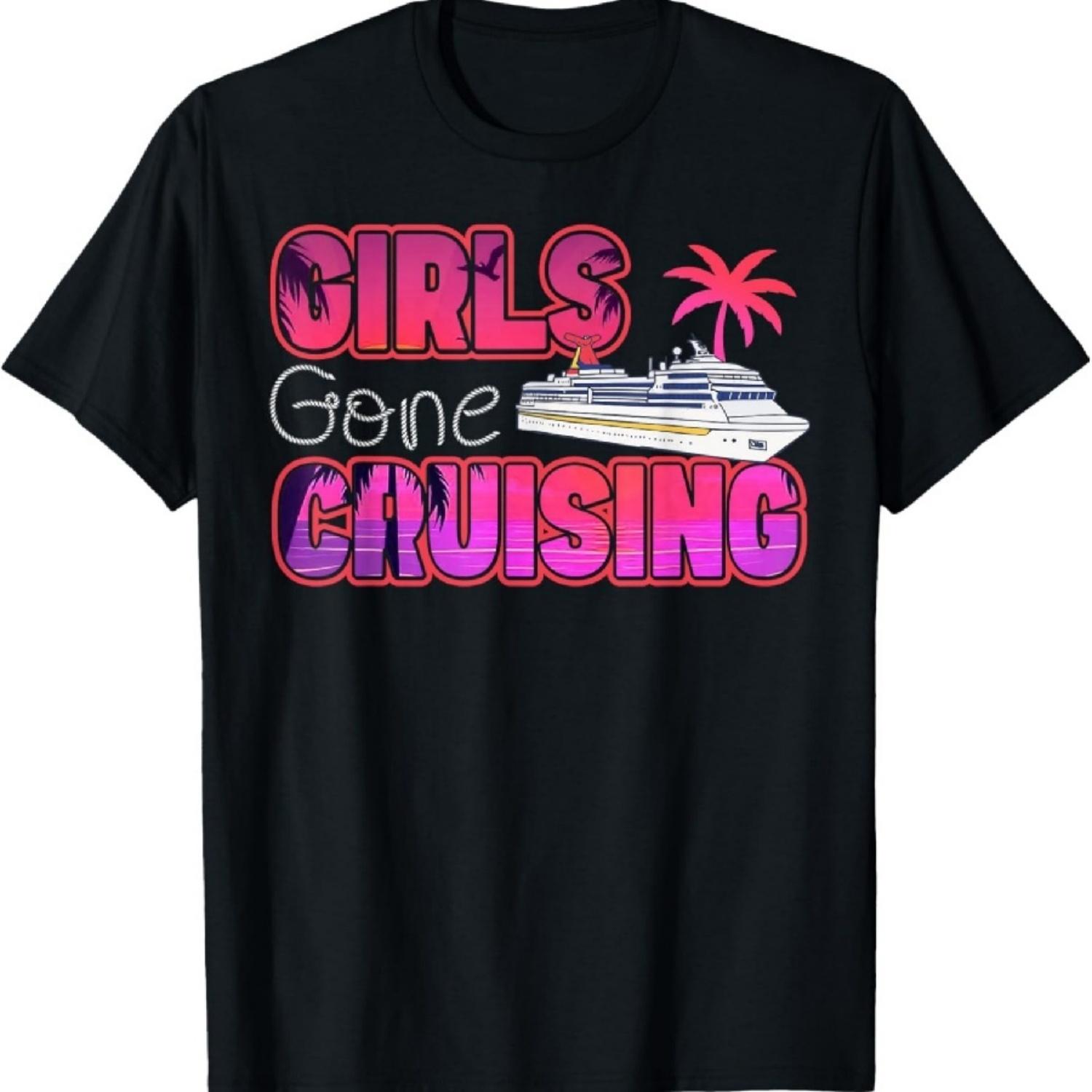 

Cruise Ship Vacation Friends Buddies Girl Retro Girls Gone T-Shirt XXXXXL чёрный