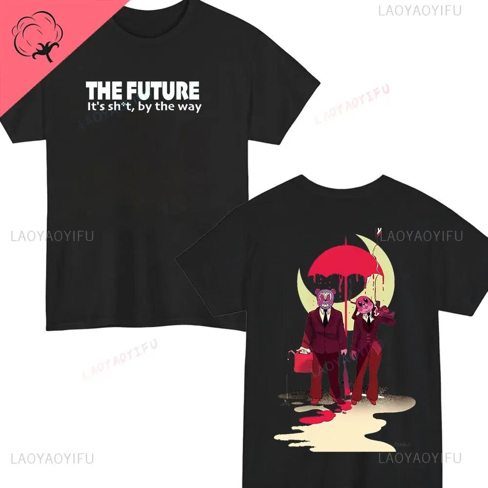 Retro The Umbrella Academy Double Sided Printed Cotton Tshirt Leisure Classic TShirts NoveltyShirt Loose Unique Tops